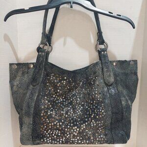 FRYE Deborah Distressed Studded Bag Purse Satchel